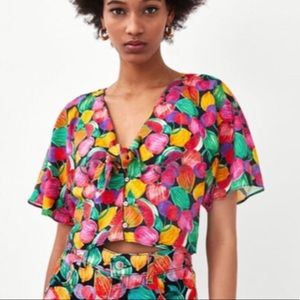 ZARA trf collection fruit crop top